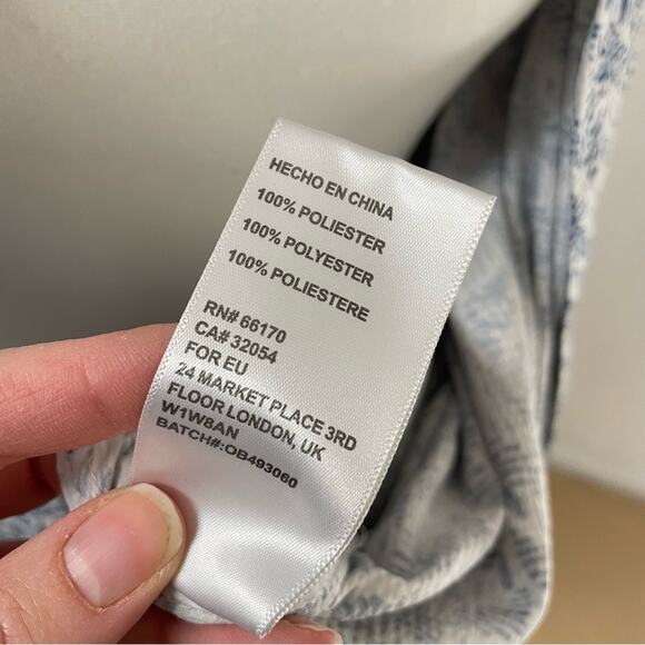 Kimchi Blue Urban Outfitters Blue & White Printed Kimono Open Jacket M/L Boho - Picture 6 of 11